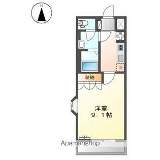 シェルル南方【206号室】の間取り