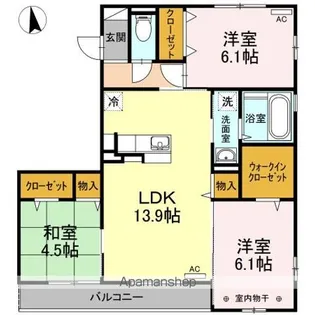 セジュールコート【3階】の間取り