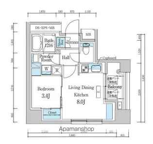 デュオフラッツ浅草蔵前【2階】の間取り