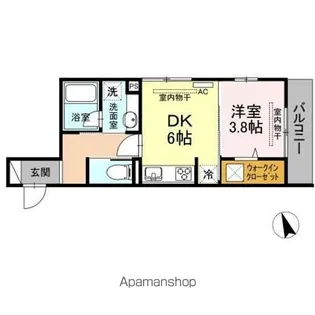 サリオス段原日出【1階】の間取り