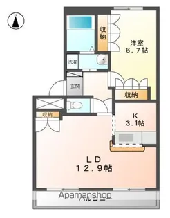 ETRE HEUREUX Ⅱ (エートル ウルー )【201号室】の間取り