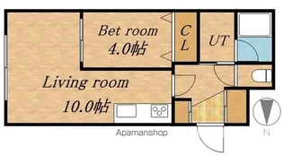 カピテーヌ円山【208号室】の間取り