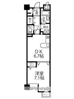 ヒューマンズ沖野上【405号室号室】の間取り