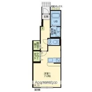 リアン上町【1階】の間取り