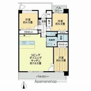 労住協千舟町ハイツ【6階】の間取り