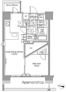 パークハビオ恵比寿【13階】の間取り