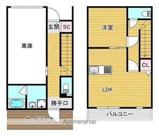 GarageHouse II【C号室】の間取り