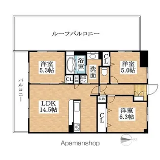 THE PARK TOKINO TERRACE【601号室】の間取り