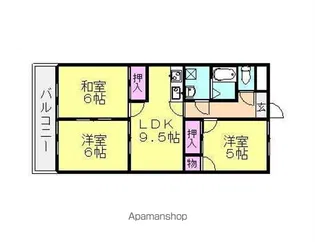 サンモール西鳥【3階】の間取り