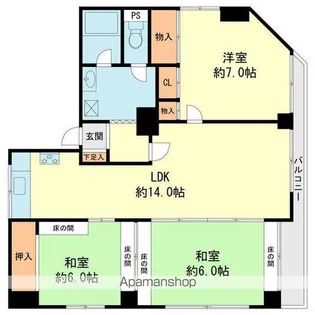 州峰備留【2階】の間取り