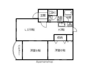 プリオール公園南Ⅲ【2-B号室】の間取り
