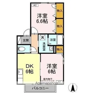つばき中川 A棟【2階】の間取り