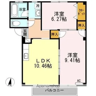 ハピネス本郷Ⅱ【1階】の間取り