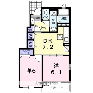 アリーヴィオB【1階】の間取り