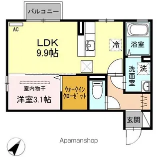 ラ・ランド上新栄 A【1階】の間取り