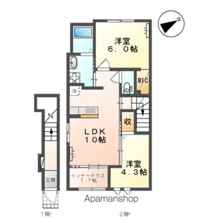 サンライズ東根【201号室】の間取り