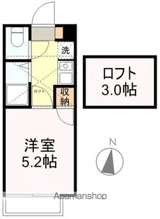 アップルハウス東黒松【107号室】の間取り
