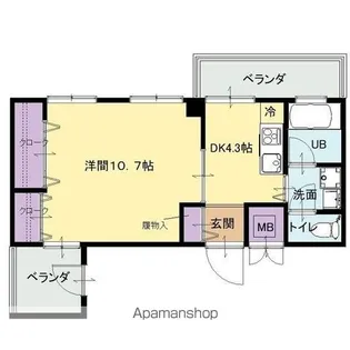 1Kの間取り画像