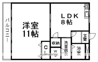 タンポポハウスA【206号室】の間取り