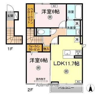 ホワイエ国富【2階】の間取り