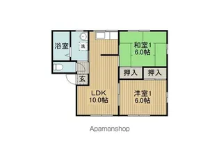 フレグランスカサイC棟【101号室】の間取り