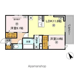 トリシア野多目Ⅱ【3階】の間取り