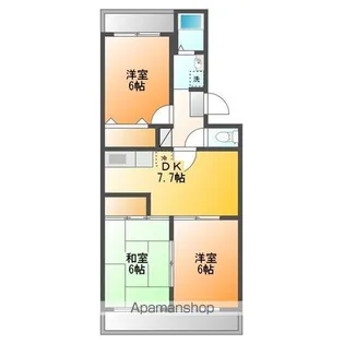 サンモール福生【3階】の間取り