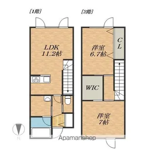 北海道帯広市清流東2丁目【テラスハウス】の間取り