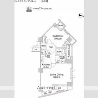 ミレニアムガーデンコート【13階】の間取り