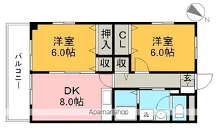 コーポレッドハット【2階】の間取り