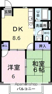 ニューシティ若葉【102号室】の間取り