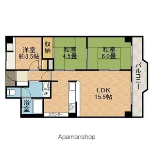 白川高層住宅4号棟【10階】の間取り