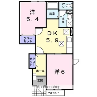 グランデパインヒルズC【1階】の間取り
