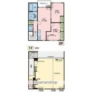 GARAGE上中野【105号室】の間取り