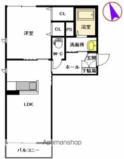トップスターコート宮崎D棟【2階】の間取り