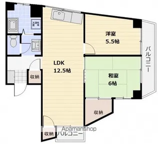 ペントハウス浜田【4階】の間取り
