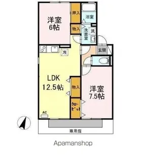 クレールコンフォート B【1階】の間取り