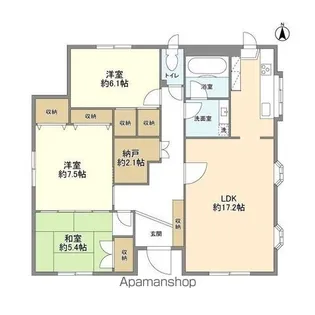 上の宮1丁目1階住宅部分【1階】の間取り