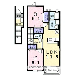 エアリーヒルⅠ【2階】の間取り