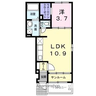 グラース【102号室】の間取り