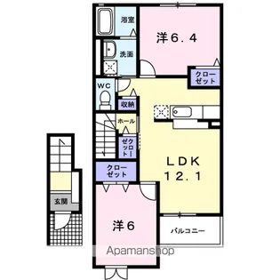 サンライズB【2階】の間取り