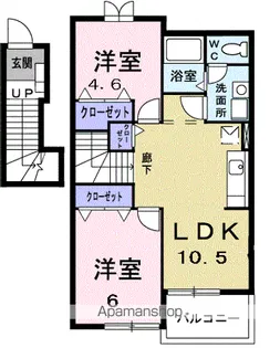ニュードリームS・KⅡ【2階】の間取り