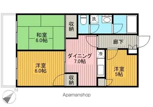 ドミール四ツ木【1階】の間取り