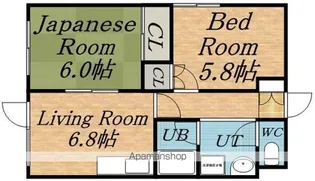 二十四軒グローリーマンション【3階】の間取り