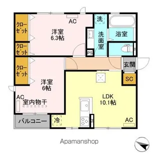 アルカサール 弐番館【1階】の間取り
