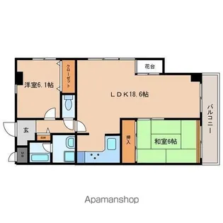 宮西パレス壱号館【4階】の間取り