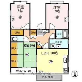サンテラス松井二の宮【2階】の間取り
