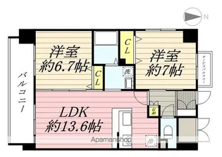 ラフィネ豊中南【3階】の間取り