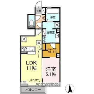 セレスティア鳴神【1階】の間取り