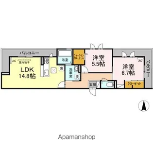 クオリア【1階】の間取り